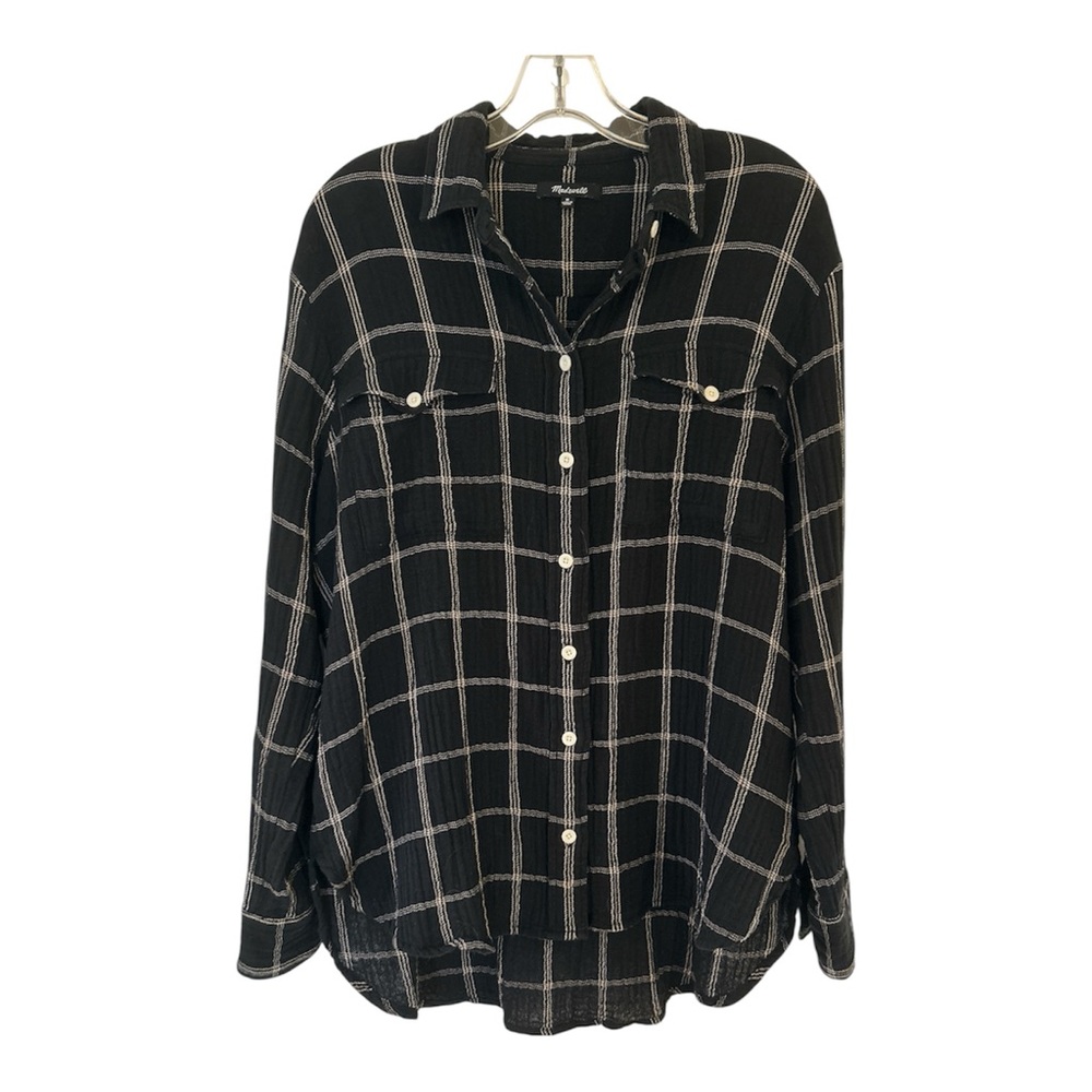 Madewell flap pocket light spun gauze shirt sz M